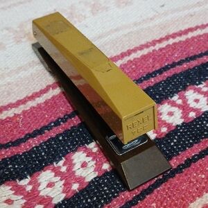 Vintage Rexel Stapler  #722 Brown & Tan MCM Retro Made In Great Britain
